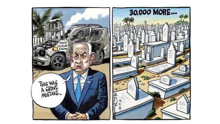 Peter Brookes Times caricatura: 4 de abril de 2024